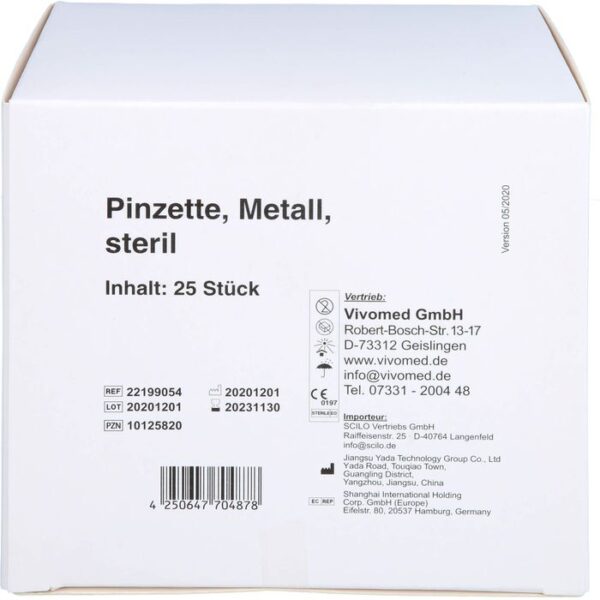 PINZETTE Einmal steril Metall 25 St.