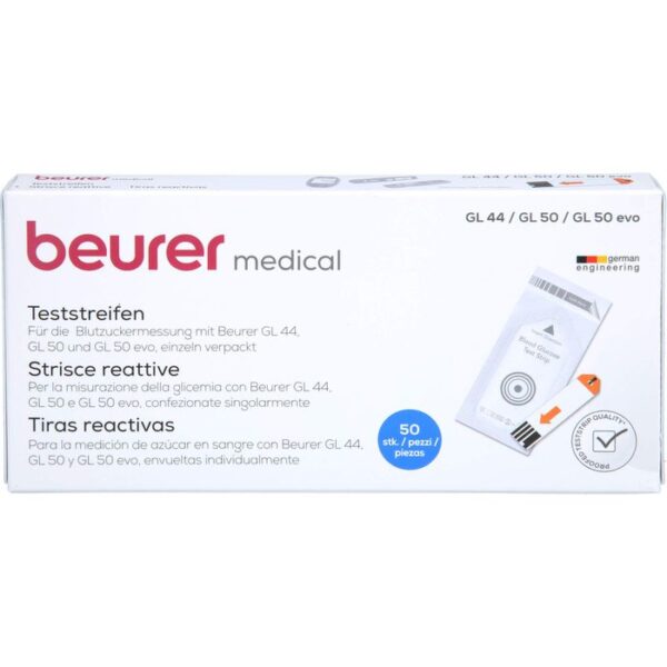 BEURER GL44/GL50 Blutzucker-Teststreifen Folie 50 St.