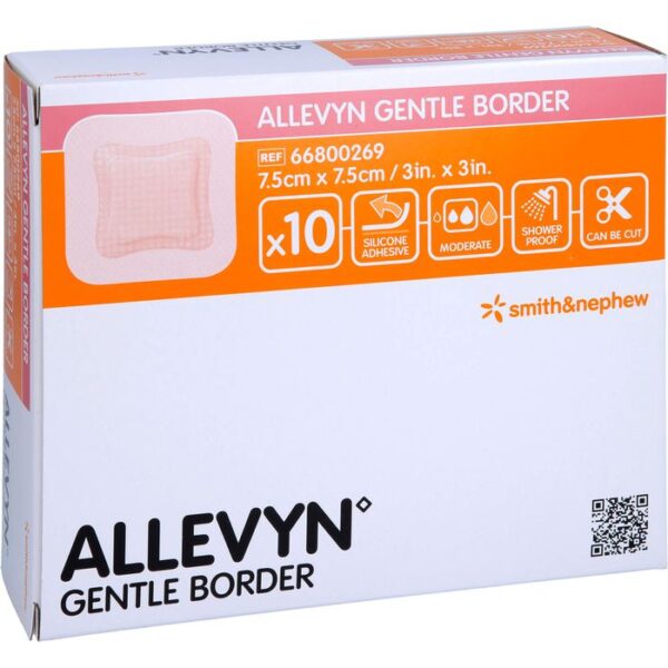 ALLEVYN Gentle Border 7,5x7,5 cm Schaumverb. 10 St.