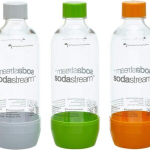 SodaStream Trinkflasche Pet-Flaschen 3x 1L, aus bruchfestem kristallklarem PET, 1 Liter Plastikflasche