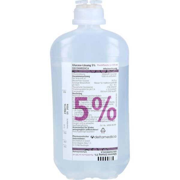 GLUCOSE 5% DELTAMEDICA Infusionslösung Plastikfl. 5000 ml