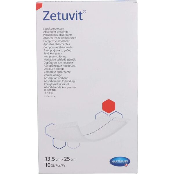 ZETUVIT Saugkompressen steril 13,5x25 cm 10 St.