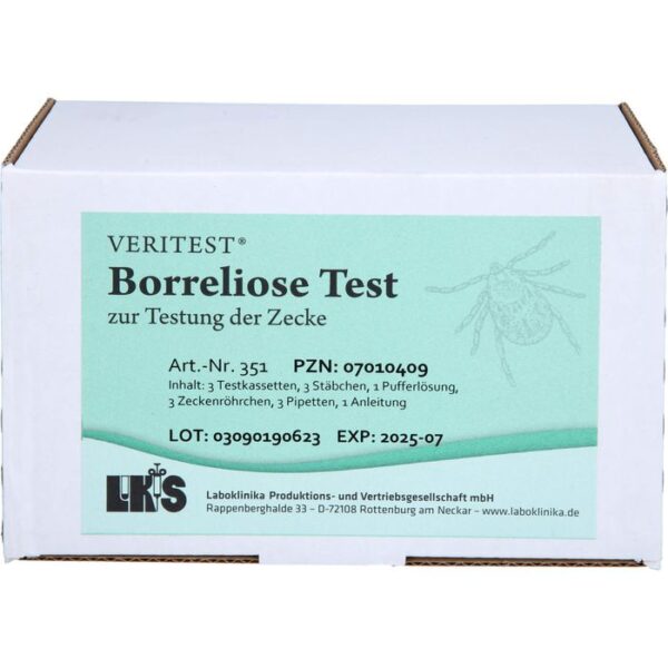 BORRELIOSE Test zur Testung der Zecke Testkarte 3 St.