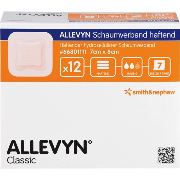 ALLEVYN Schaumverband 7x8 cm haftend 12 St.