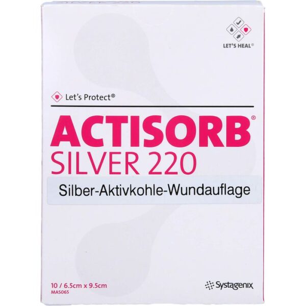 ACTISORB 220 Silver 6,5x9,5 cm steril Kompressen 10 St.