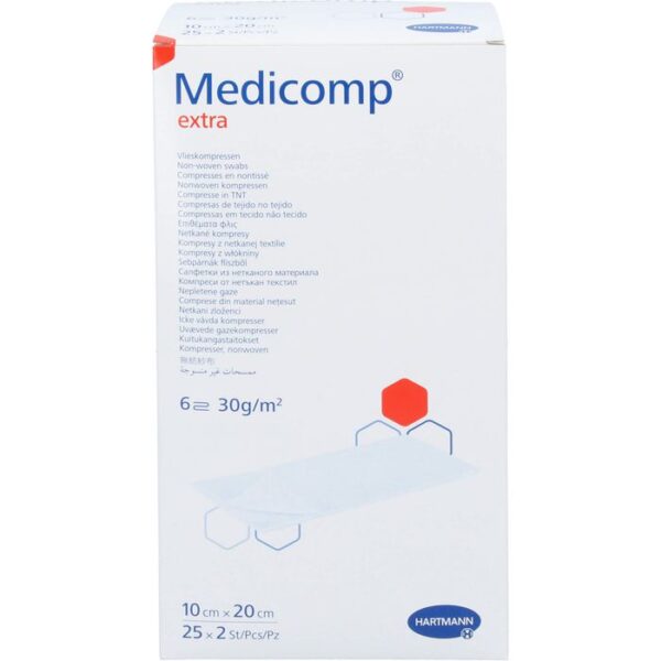 MEDICOMP extra Vlieskomp.steril 10x20 cm 6lagig 50 St.