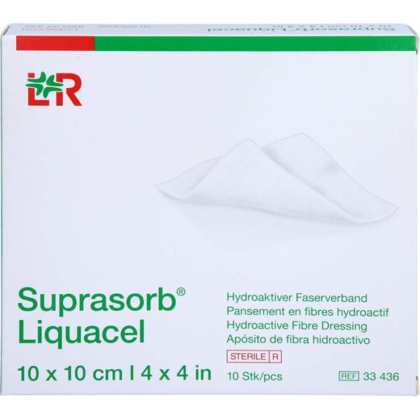 SUPRASORB Liquacel hydroakt.Faserverb.10x10 cm 10 St.