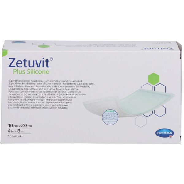 ZETUVIT Plus Silicone steril 10x20 cm 10 St.