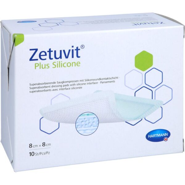 ZETUVIT Plus Silicone steril 8x8 cm 10 St.