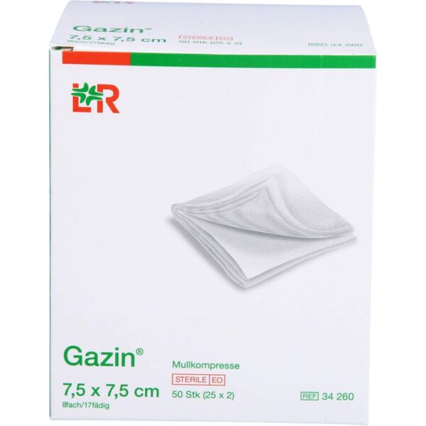 GAZIN Mullkomp.7,5x7,5 cm steril 8fach 50 St.