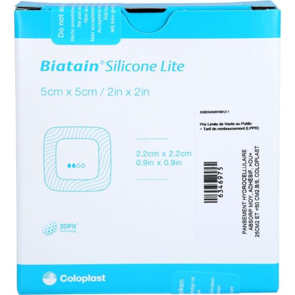 BIATAIN Silicone Lite Schaumverband 5x5 cm 5 St.