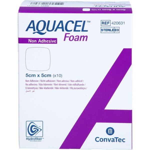 AQUACEL Foam nicht adhäsiv 5x5 cm Verband 10 St.