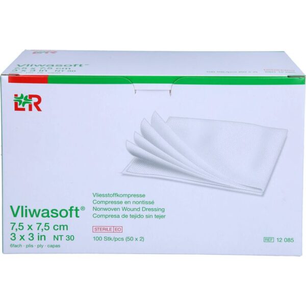 VLIWASOFT Vlieskompressen steril 7,5x7,5 cm 6l. 100 St.