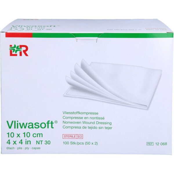 VLIWASOFT Vlieskompressen steril 10x10 cm 6l. 100 St.