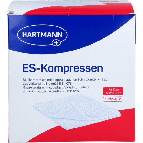 ES-KOMPRESSEN steril 10x10 cm 12fach Großpackung 100 St.