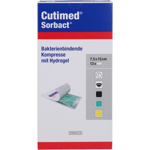 CUTIMED Sorbact Gel Kompressen 7,5x15 cm 12 St.