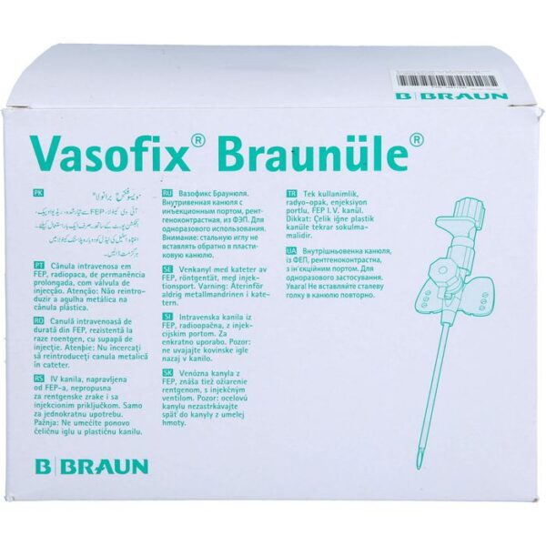 VASOFIX Braunüle 22 G 25 mm blau 50 St.