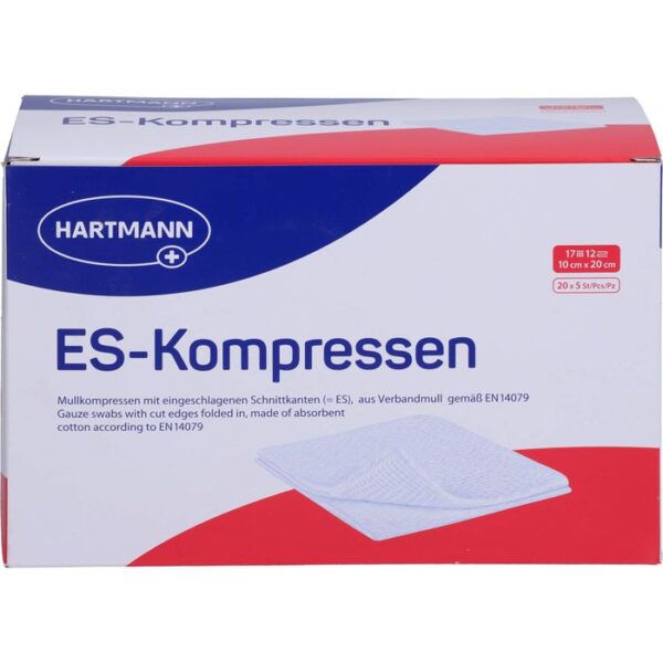 ES-KOMPRESSEN steril 10x20 cm 12fach Großpackung 100 St.