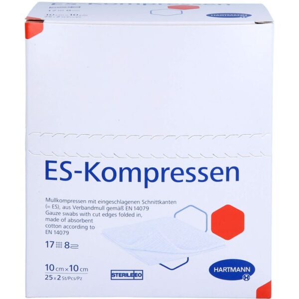 ES-KOMPRESSEN steril 10x10 cm 8fach 50 St.