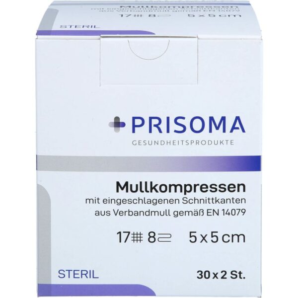 MULLKOMPRESSEN Prisoma 5x5 cm steril 8fach 60 St.