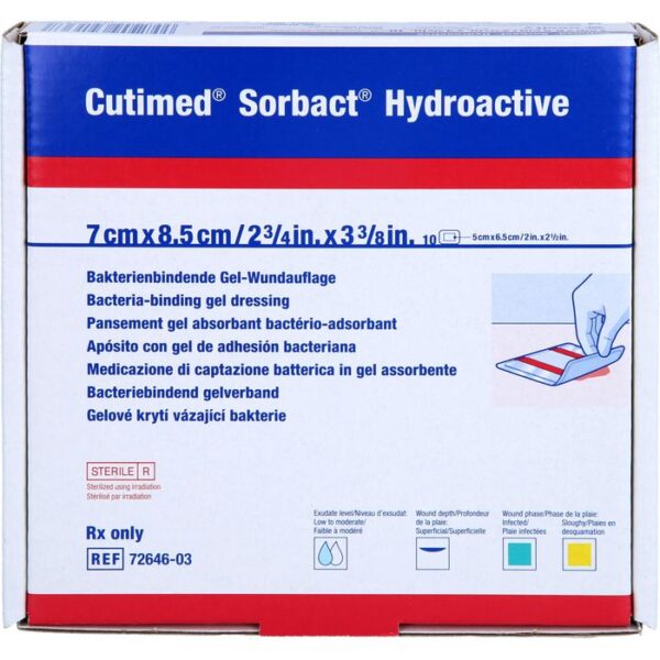 CUTIMED Sorbact Hydroactive Kompressen 7x8,5 cm 10 St.