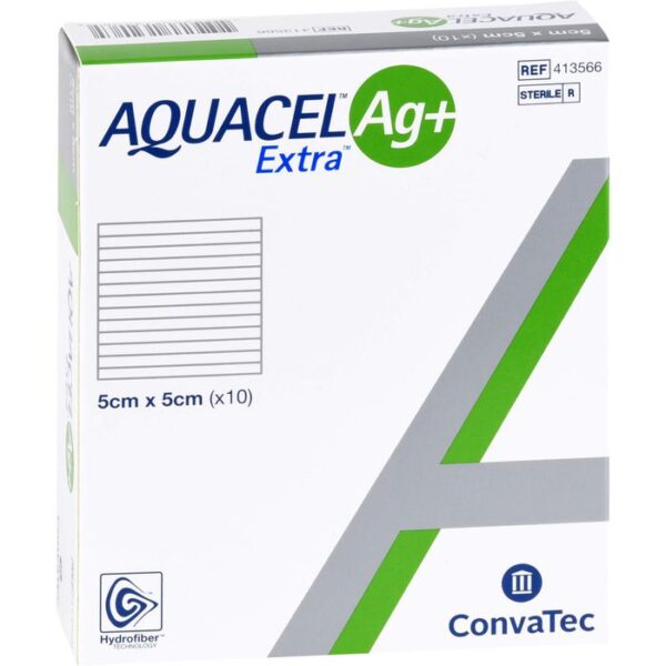 AQUACEL Ag+ Extra 5x5 cm Kompressen 10 St.