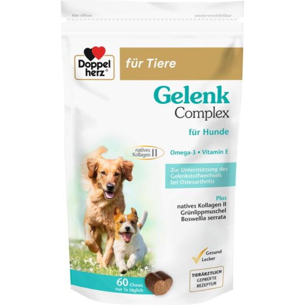 DOPPELHERZ für Tiere Gelenk Complex Chews f.Hunde 60 St.