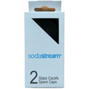 2 Deckel, Caps, Ersatzverschluss kompatibel zu SodaStream Glaskaraffe Penguin + Crystal, Schwarz - Daniplus