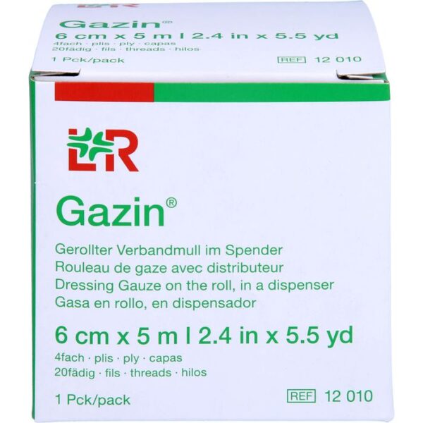 GAZIN Verbandmull 6 cmx5 m 4fach gerollt 1 St.