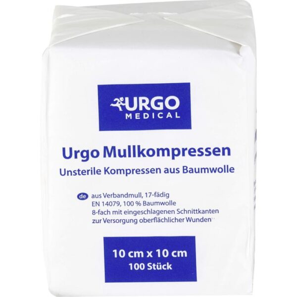 URGO MULLKOMPRESSEN 10x10 cm unsteril 100 St.