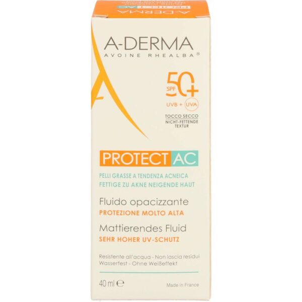 A-DERMA PROTECT AC SPF 50+ mattierendes Fluid 40 ml