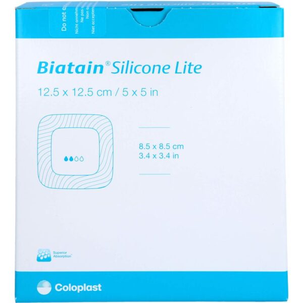 BIATAIN Silicone Lite Schaumverband 12,5x12,5 cm 10 St.