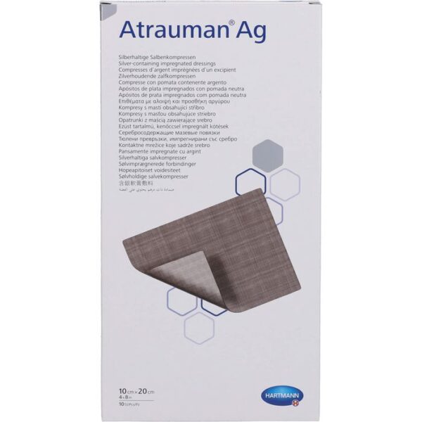 ATRAUMAN Ag 10x20 cm steril Kompressen 10 St.