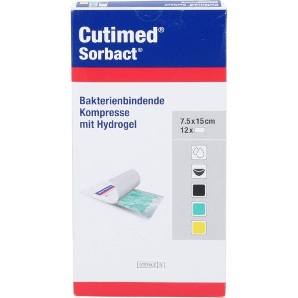 CUTIMED Sorbact Gel Kompressen 7,5x15 cm 12 St.