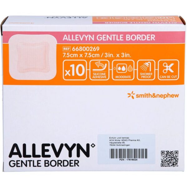 ALLEVYN Gentle Border 7,5x7,5 cm Schaumverb. 10 St.