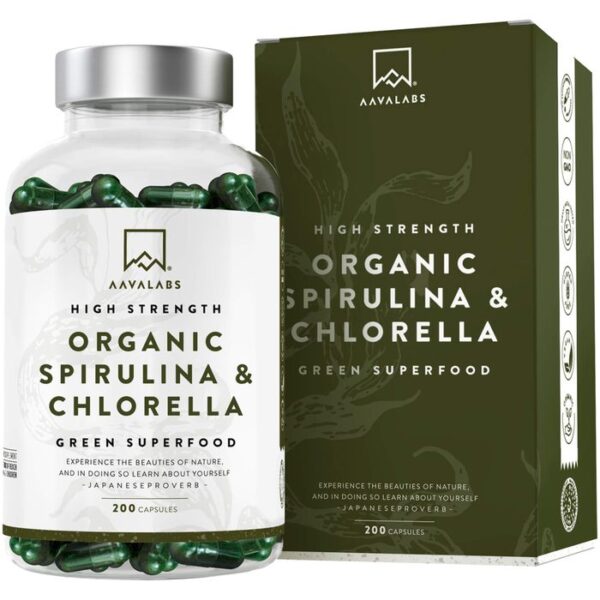 AAVALABS Spirulina & Chlorella Komplex vegan Kaps. 200 St.