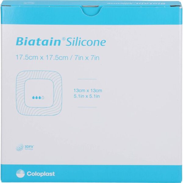 BIATAIN Silicone Schaumverband 17,5x17,5 cm 5 St.