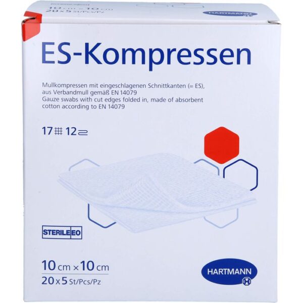 ES-KOMPRESSEN steril 10x10 cm 12fach 100 St.