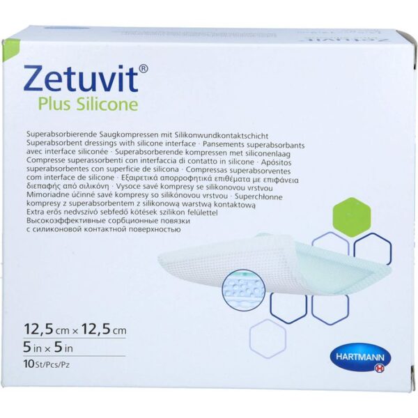 ZETUVIT Plus Silicone steril 12,5x12,5 cm 10 St.