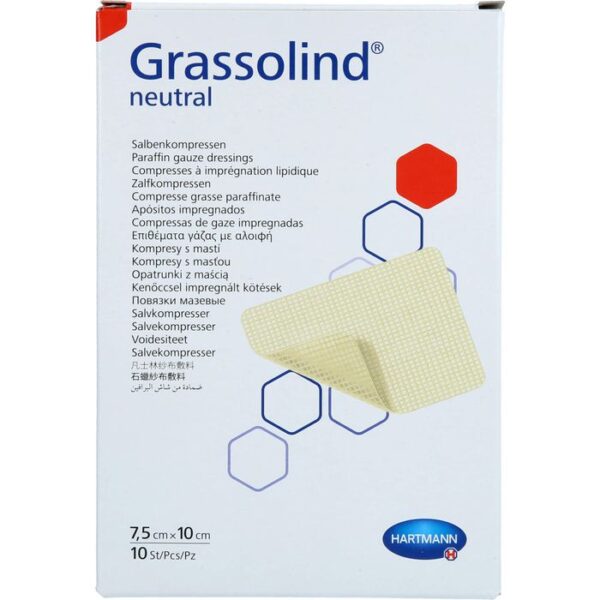 GRASSOLIND Salbenkompressen 7,5x10 cm steril 10 St.