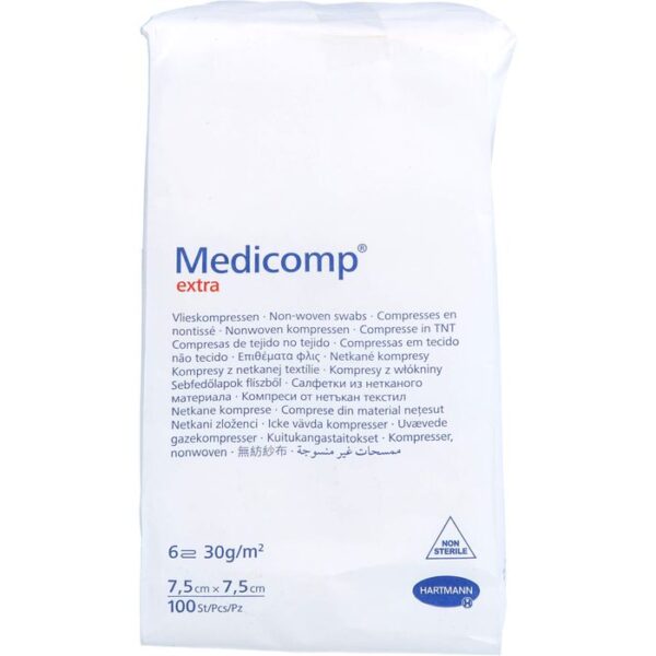 MEDICOMP extra Vlieskomp.unsteril 7,5x7,5 cm 6lag. 100 St.