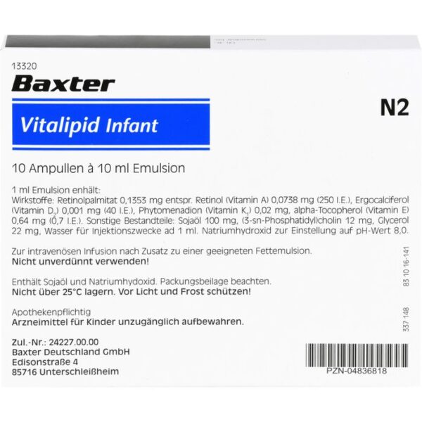 VITALIPID Infant Emulsion zur Infusion Ampullen 100 ml