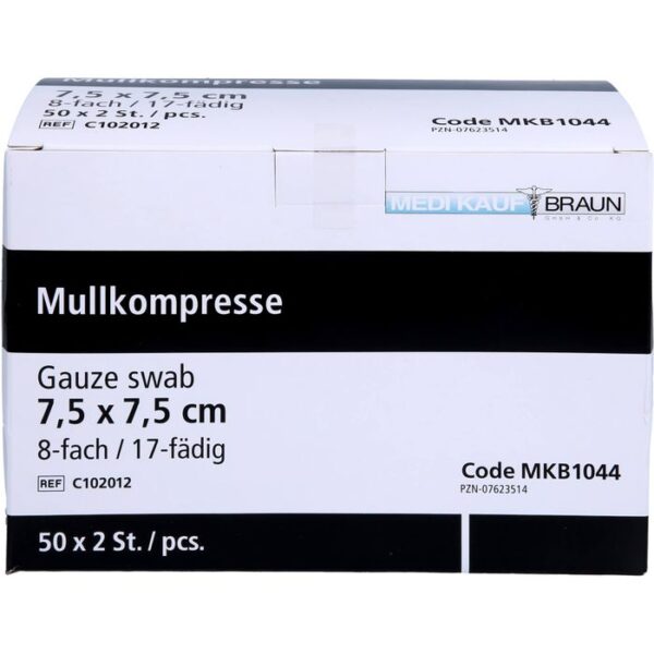 MULLKOMPRESSEN 7,5x7,5 cm steril 100 St.