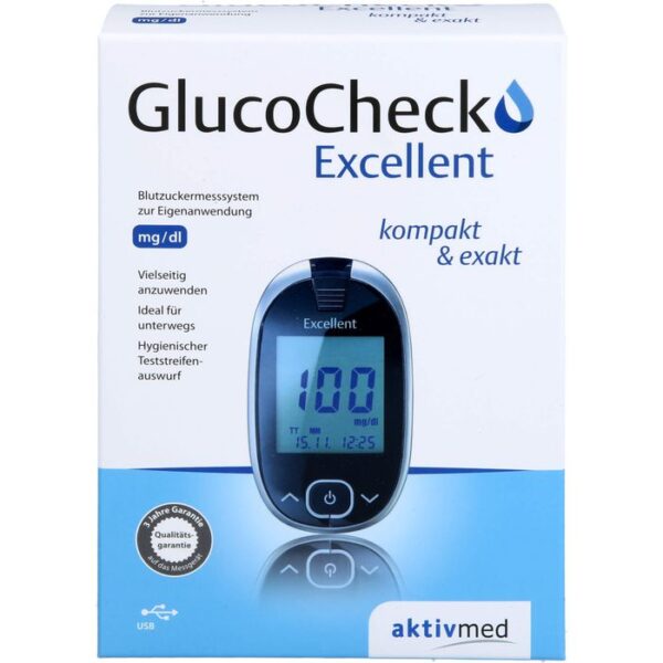 GLUCOCHECK Excellent Blutzuckermessger.Set mg/dl 1 St.