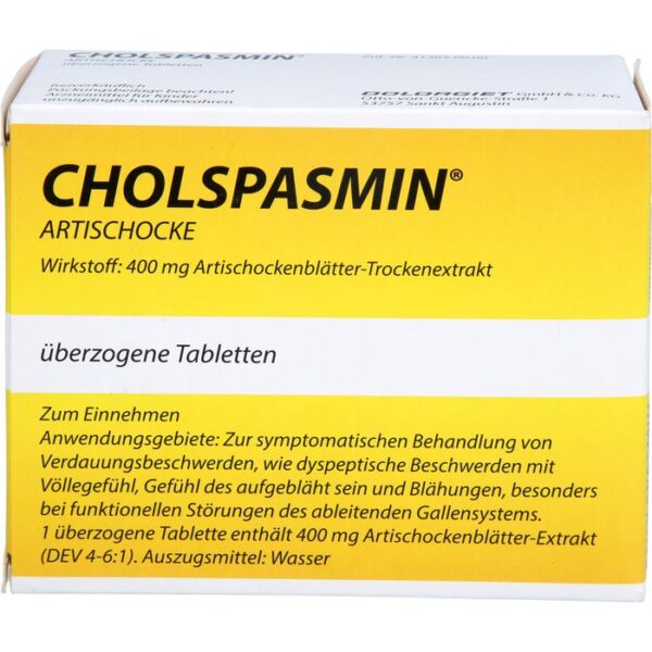 CHOLSPASMIN Artischocke überzogene Tabletten 100 St.