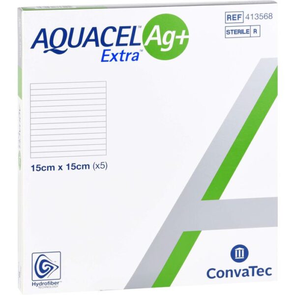 AQUACEL Ag+ Extra 15x15 cm Kompressen 5 St.