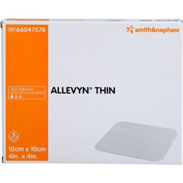 ALLEVYN Thin 10x10 cm dünne Wundauflage 5 St.