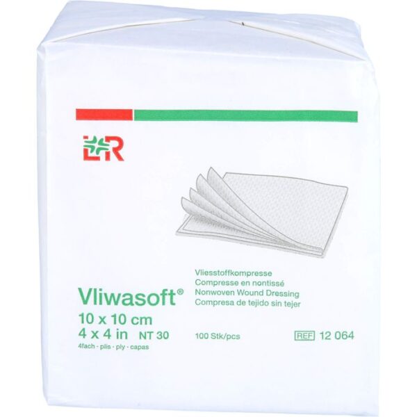 VLIWASOFT Vlieskompressen unsteril 10x10 cm 4l. 100 St.