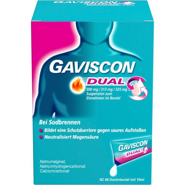 GAVISCON Dual 500mg/213mg/325mg Suspens.im Beutel 480 ml