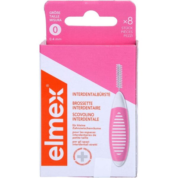 ELMEX Interdentalbürsten ISO Gr.0 0,4 mm rosa 8 St.